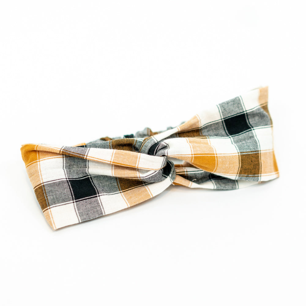 Tobacco Plaid Headband