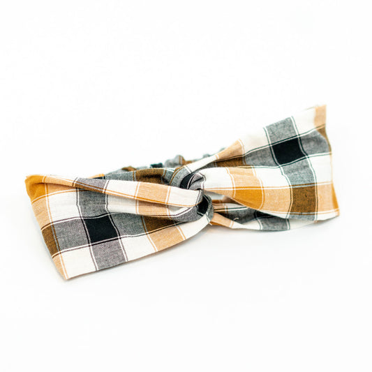 Tobacco Plaid Headband