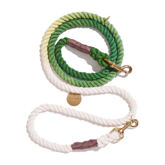 Shop Leashes Premium Fern Green Cotton Rope Dog Leash by Found My Animal | Adjustable & Handcrafted