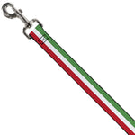Dog Leash - Stripes Green/White/Red
