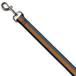 Dog Leash - Stripes Black/Steel Blue/Orange