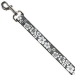 Dog Leash - Hibiscus Gray/White