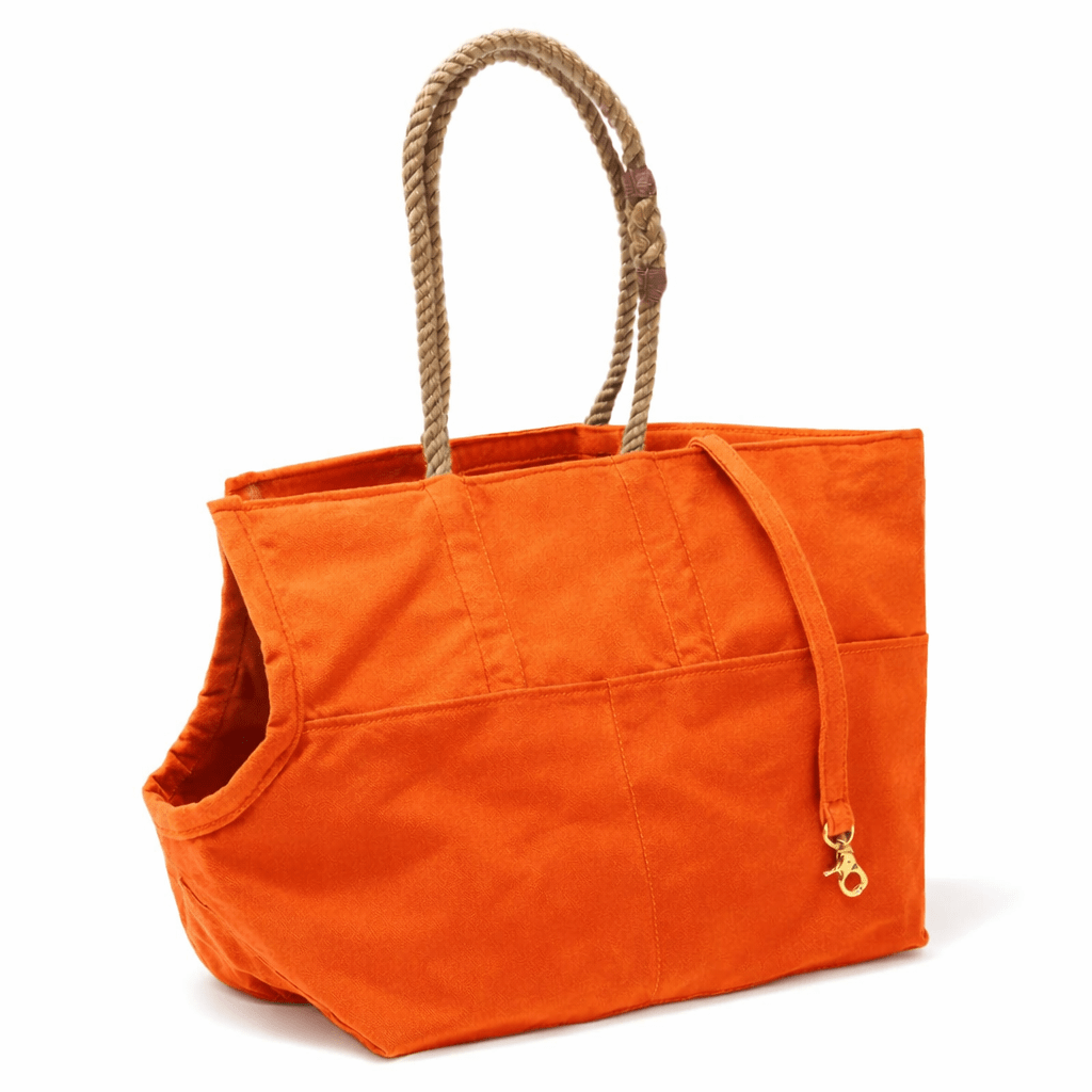 Dog Totes Premium Fire Orange Waxed Cotton Canvas Dog Carrier