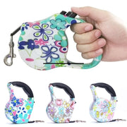Flower Frenzy Retractable Dog Leash