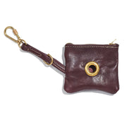 Fma Exclusive | Brooklyn Studio Vintage Leather Poop Bag Pouch, Brown