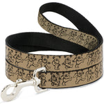 Dog Leash - Dancing Bears Tan/Black