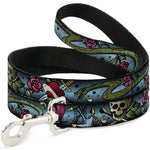 Dog Leash - Live Hard Die Young CLOSE-UP Turquoise
