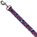 Dog Leash - Steal Your Face Stacked Red/White/Blue