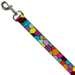 Dog Leash - Stained Glass Mosaic2 Multi Color/Navy