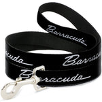 Dog Leash - BARRACUDA Script Logo Black/Silver