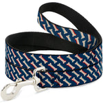 Dog Leash - Bones Blue/Tan/Red