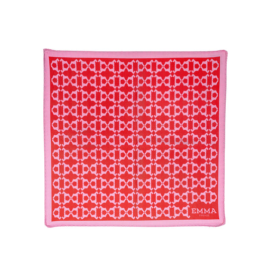 Red and pink silk twill scarf