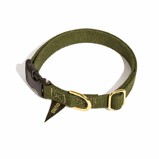 Dog Collars Premium Found Classic Cotton Dog Collar | Olive