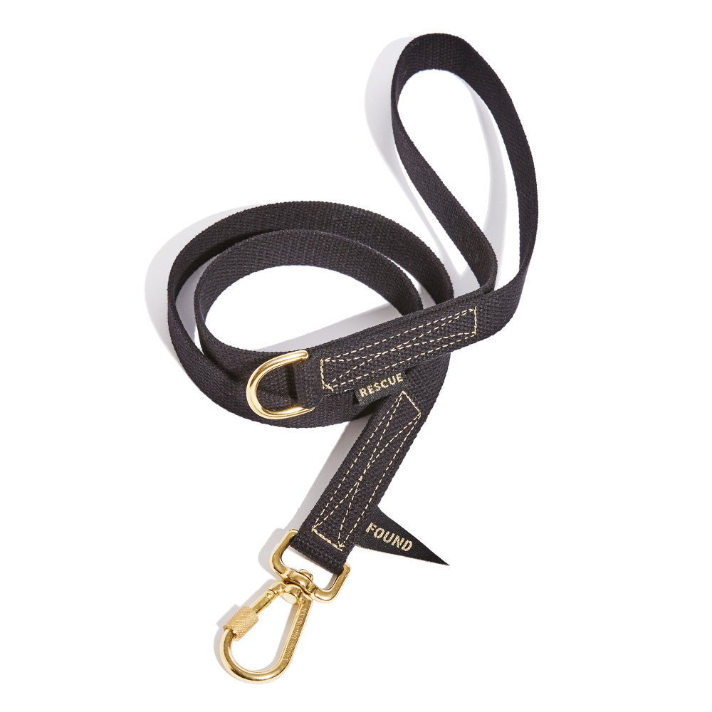 Standard 5ft Leads Premium Found Classic Cotton Dog Leash | Black