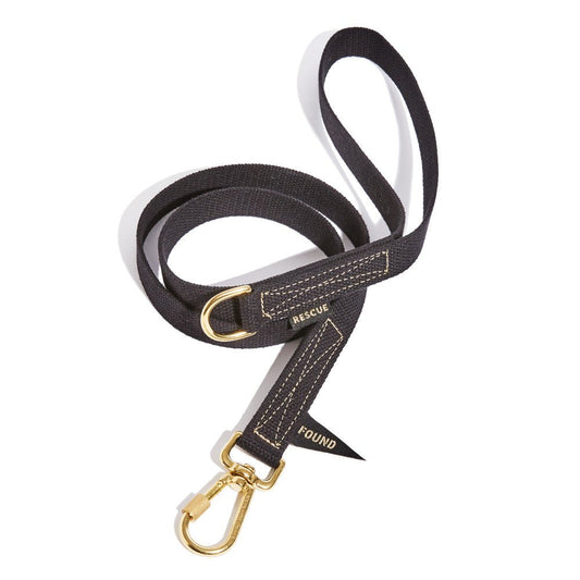 Standard 5ft Leads Premium Found Classic Cotton Dog Leash | Black
