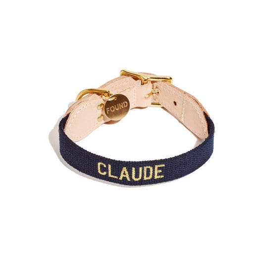 Dog Collars Premium Found Classic Cotton Webbing Dog Collar | Navy