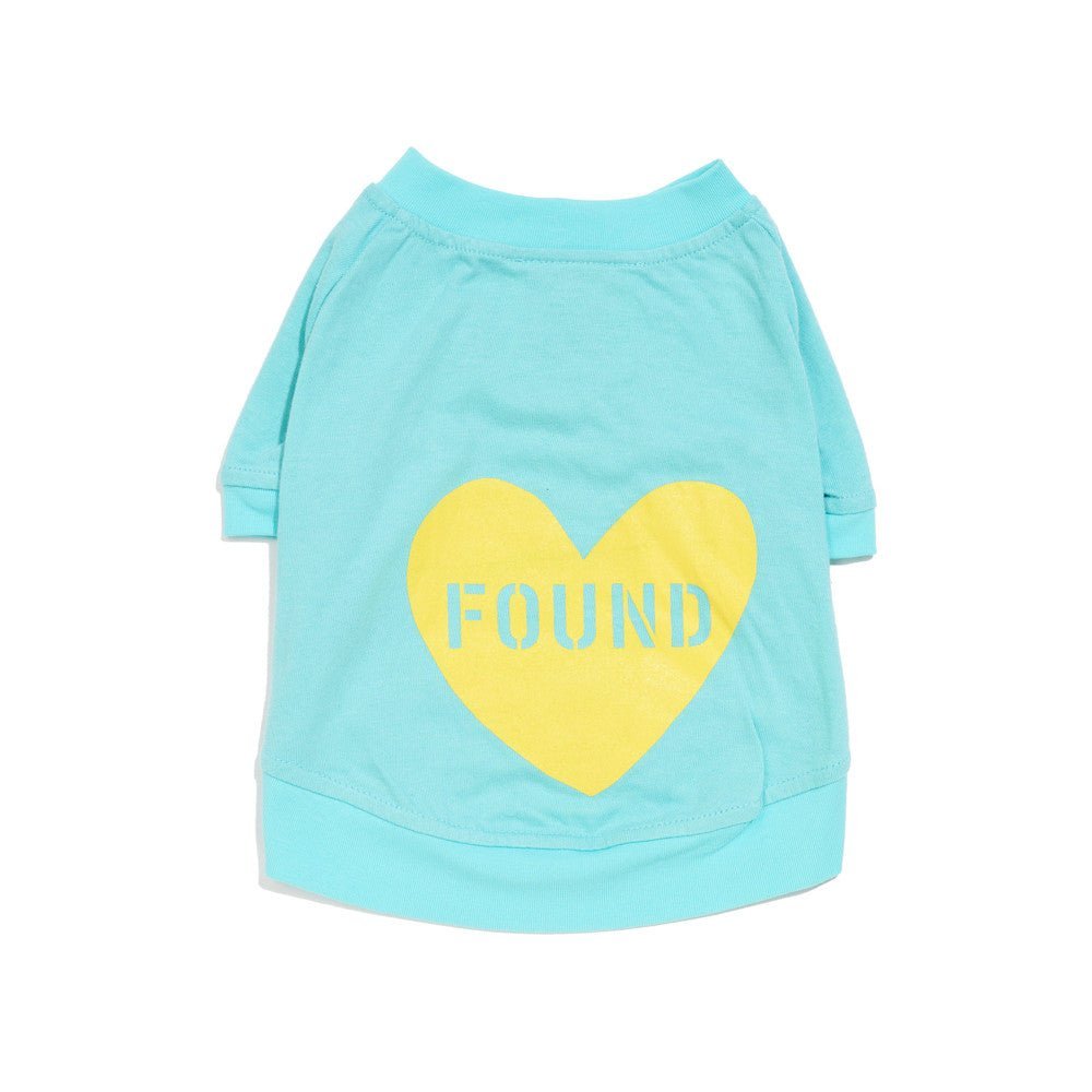 Big Full Heart Animal T-Shirts Premium Found My Animal Big Full Heart Animal T-Shirt, Aqua + Citron