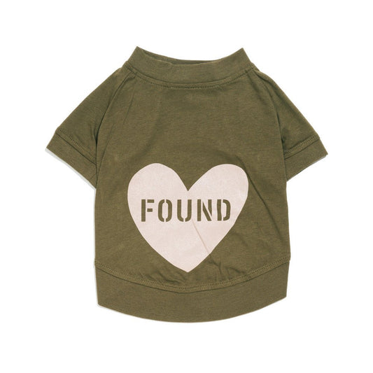 Big Full Heart Animal T-Shirts Premium Found My Animal Big Full Heart Animal T-Shirt, Army + Blush
