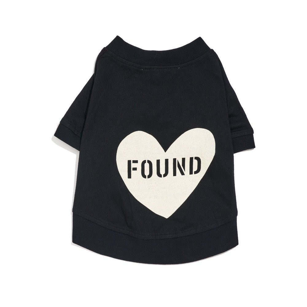 Big Full Heart Animal T-Shirts Premium Found My Animal Big Full Heart Animal T-Shirt, Black + Cream