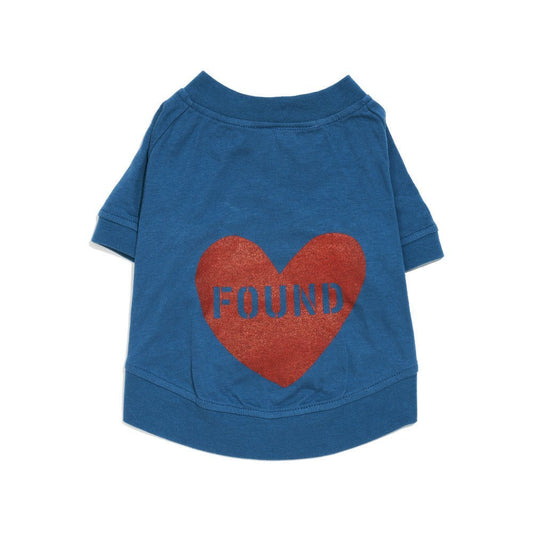 Big Full Heart Animal T-Shirts Premium Found My Animal Big Full Heart Animal T-Shirt, Blue + Tomato
