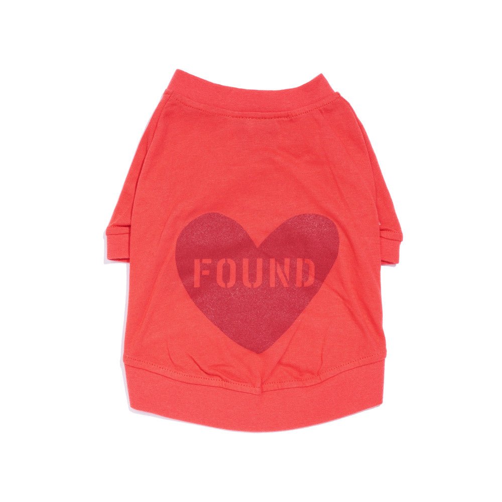 Big Full Heart Animal T-Shirts Premium Found My Animal Big Full Heart Animal T-Shirt, Coral Orange + Brick