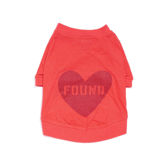 Big Full Heart Animal T-Shirts Premium Found My Animal Big Full Heart Animal T-Shirt, Coral Orange + Brick