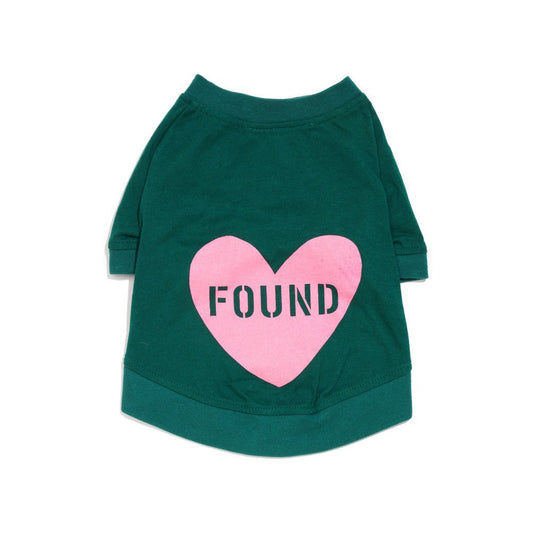Found My Animal Big Full Heart Animal T-Shirt, Hunter Green + Candy Pink
