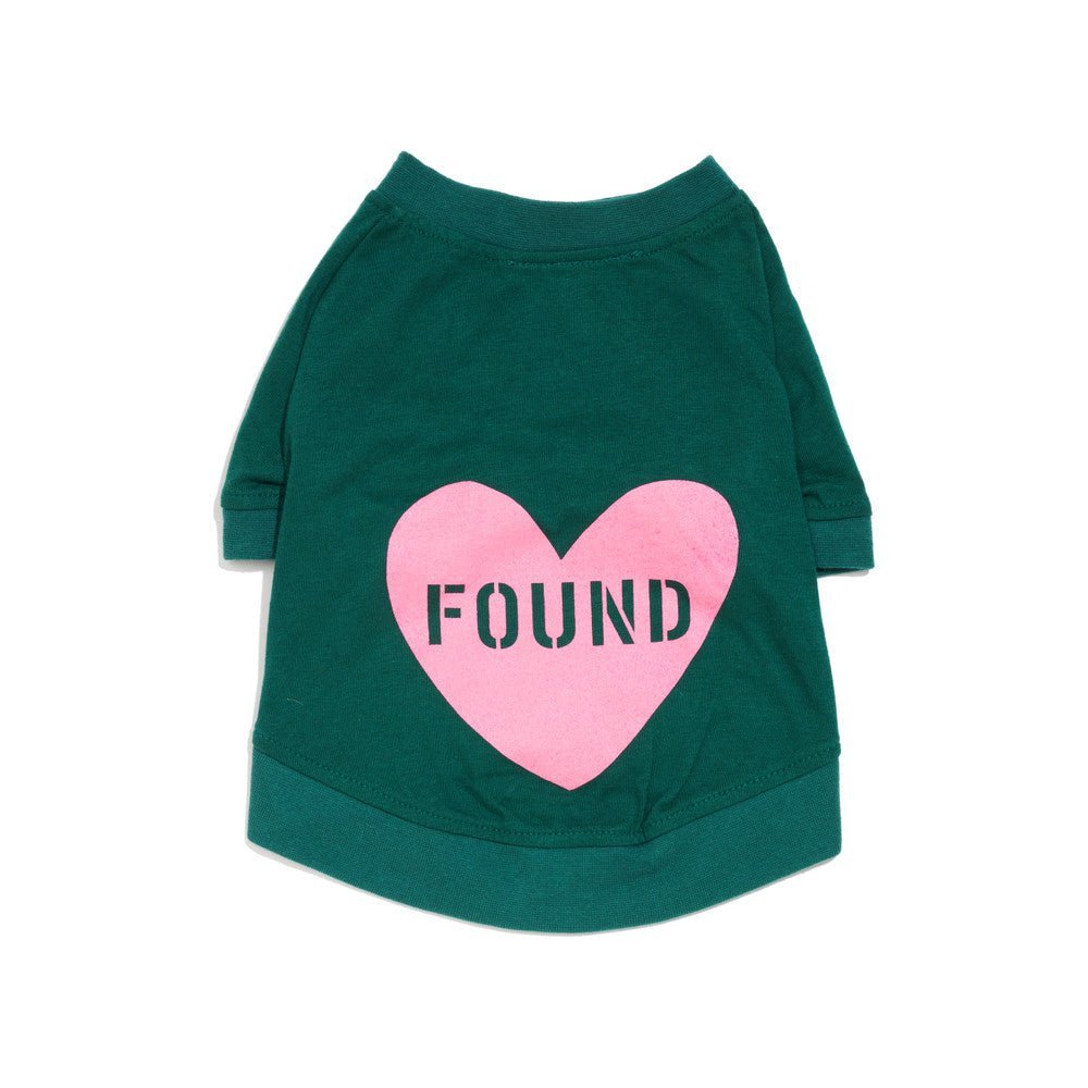 Big Full Heart Animal T-Shirts Premium Found My Animal Big Full Heart Animal T-Shirt, Hunter Green + Candy Pink