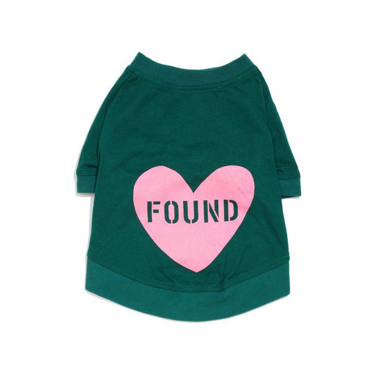 Big Full Heart Animal T-Shirts Premium Found My Animal Big Full Heart Animal T-Shirt, Hunter Green + Candy Pink