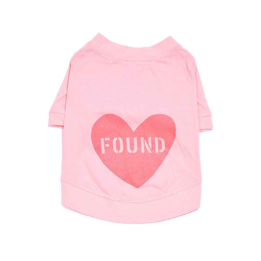 Found My Animal Big Full Heart Animal T-Shirt, Pale Coral + Coral
