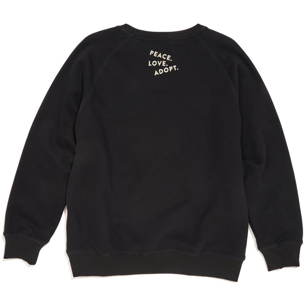 Big Full Heart Sweatshirts Premium Found My Animal Big Full Heart Sweatshirt, Black + Cream