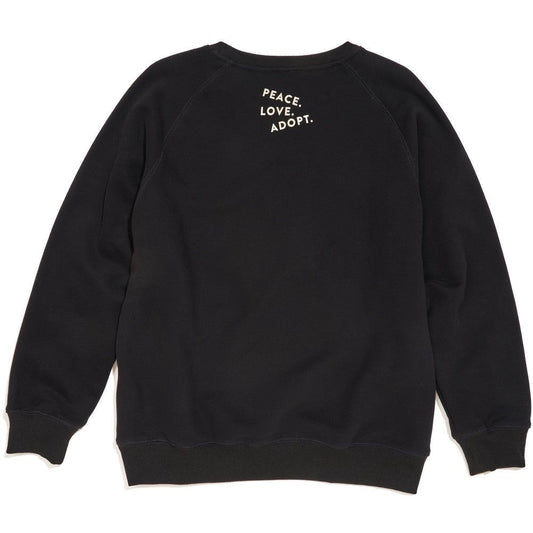Big Full Heart Sweatshirts Premium Found My Animal Big Full Heart Sweatshirt, Black + Cream