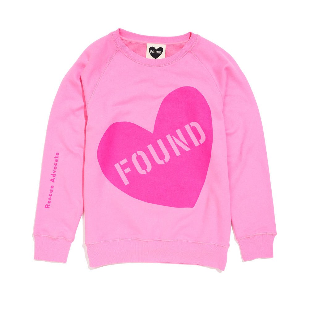 Big Full Heart Sweatshirts Premium Found My Animal Big Full Heart Sweatshirt, Candy Pink + Magenta
