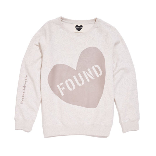 Found My Animal Big Full Heart Sweatshirt, Heather + Gray