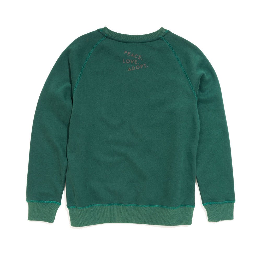 Big Full Heart Sweatshirts Premium Found My Animal Big Full Heart Sweatshirt, Hunter Green + Pine
