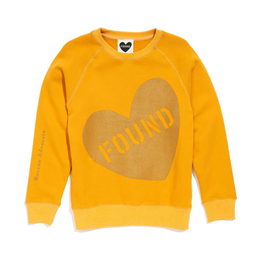 Big Full Heart Sweatshirts Premium Found My Animal Big Full Heart Sweatshirt, Mustard Yellow + Olive