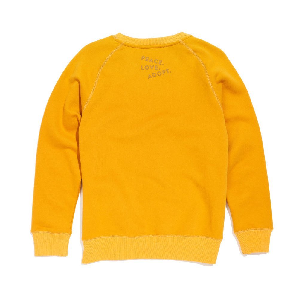 Big Full Heart Sweatshirts Premium Found My Animal Big Full Heart Sweatshirt, Mustard Yellow + Olive
