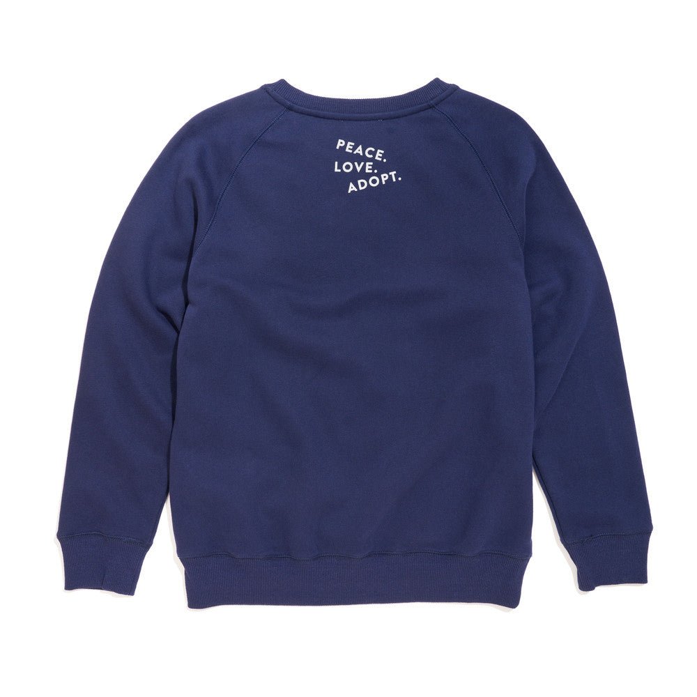 Big Full Heart Sweatshirts Premium Found My Animal Big Full Heart Sweatshirt, Navy + Ice