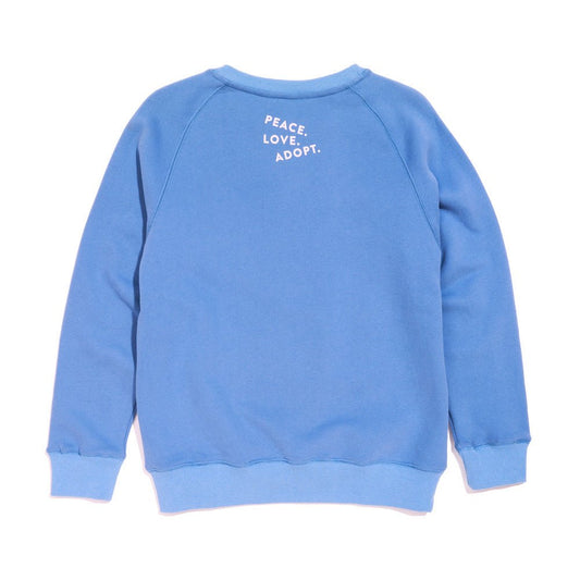 Found My Animal Big Full Heart Sweatshirt, Periwinkle + Light Pink - image 2