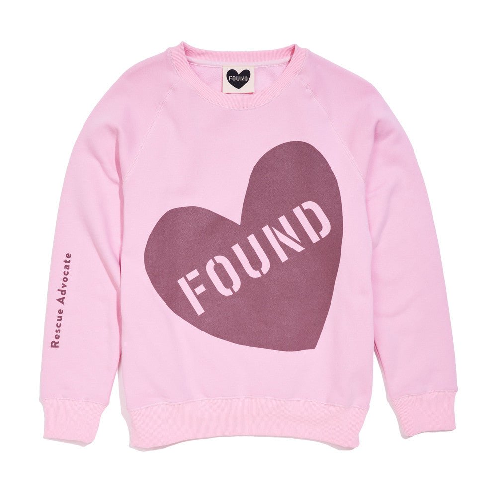 Big Full Heart Sweatshirts Premium Found My Animal Big Full Heart Sweatshirt, Pink + Mauve