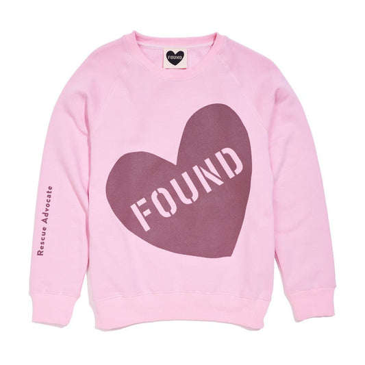 Big Full Heart Sweatshirts Premium Found My Animal Big Full Heart Sweatshirt, Pink + Mauve