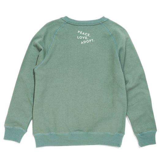 Big Full Heart Sweatshirts Premium Found My Animal Big Full Heart Sweatshirt, Sage + Mint