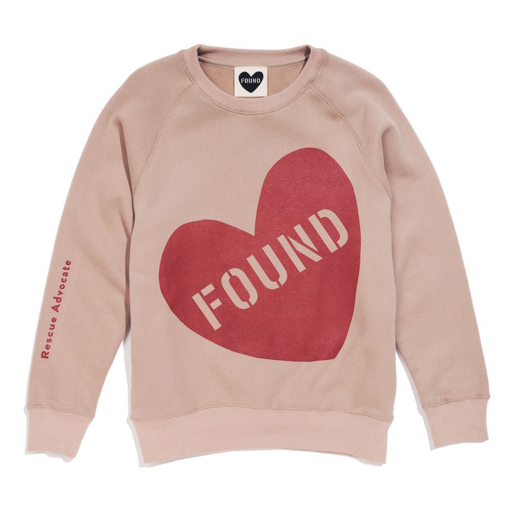 Big Full Heart Sweatshirts Premium Found My Animal Big Full Heart Sweatshirt, Taupe + Rust