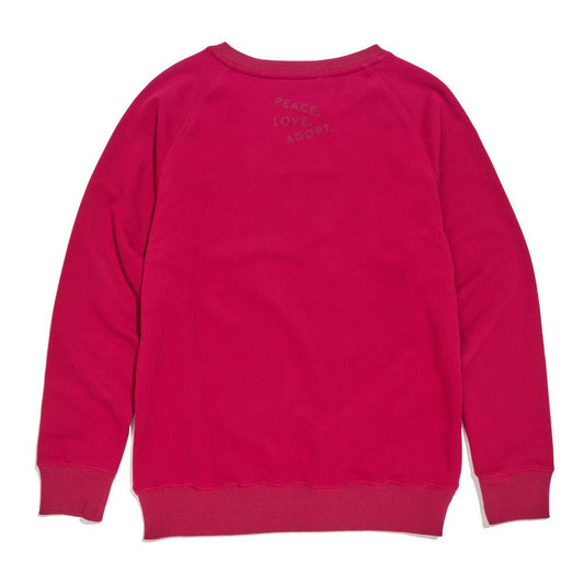 Found My Animal Big Full Heart Sweatshirt, Tomato + Burgundy