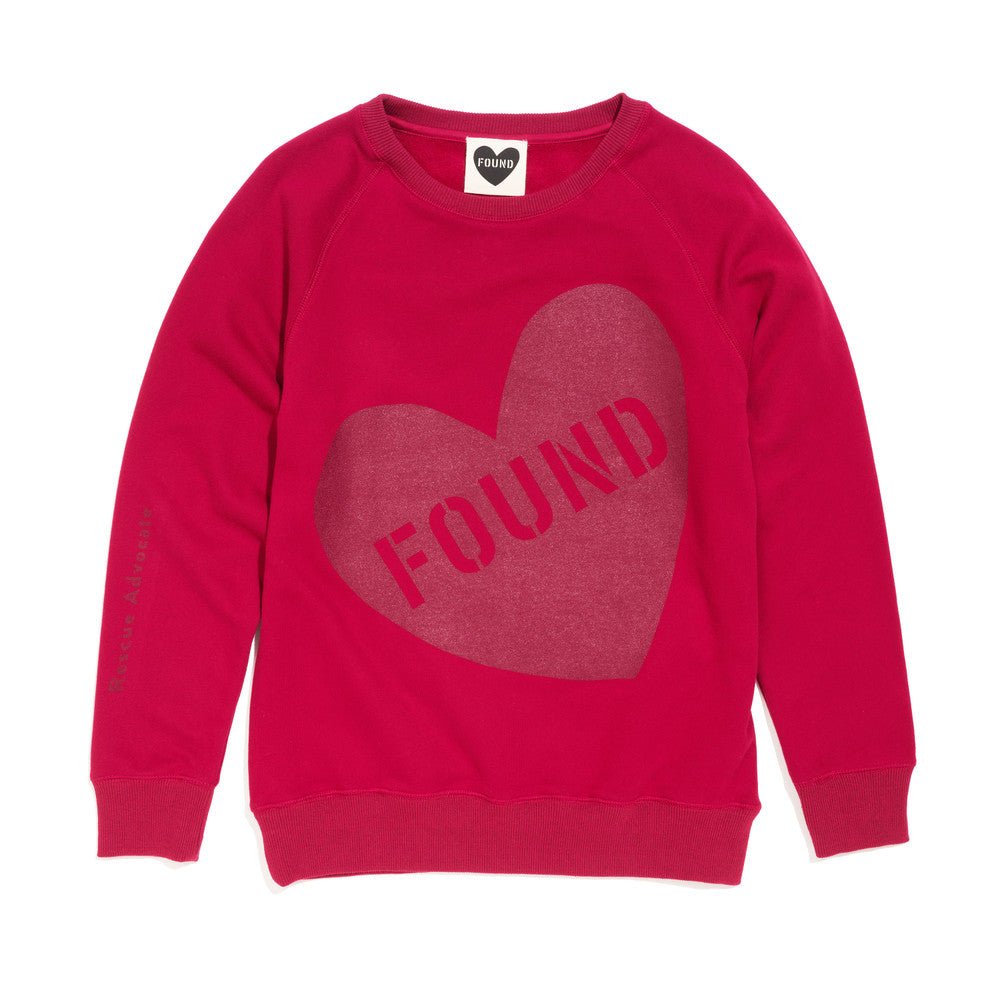 Big Full Heart Sweatshirts Premium Found My Animal Big Full Heart Sweatshirt, Tomato + Burgundy