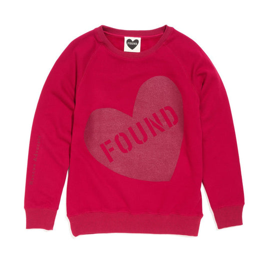 Found My Animal Big Full Heart Sweatshirt, Tomato + Burgundy
