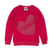 Found My Animal Big Full Heart Sweatshirt, Tomato + Burgundy
