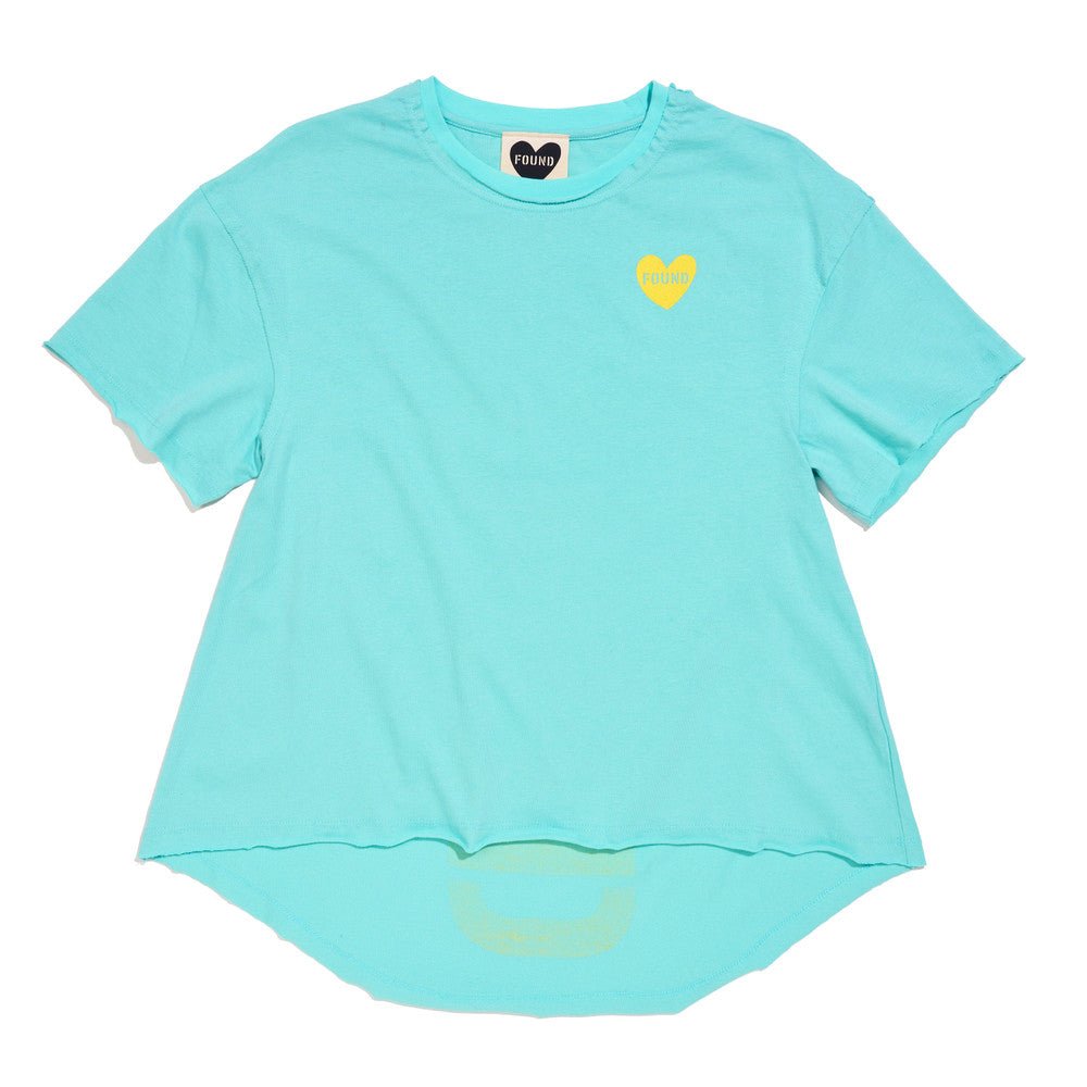 Big Full Heart T-Shirts Premium Found My Animal Big Full Heart T-Shirt, Aqua + Citron