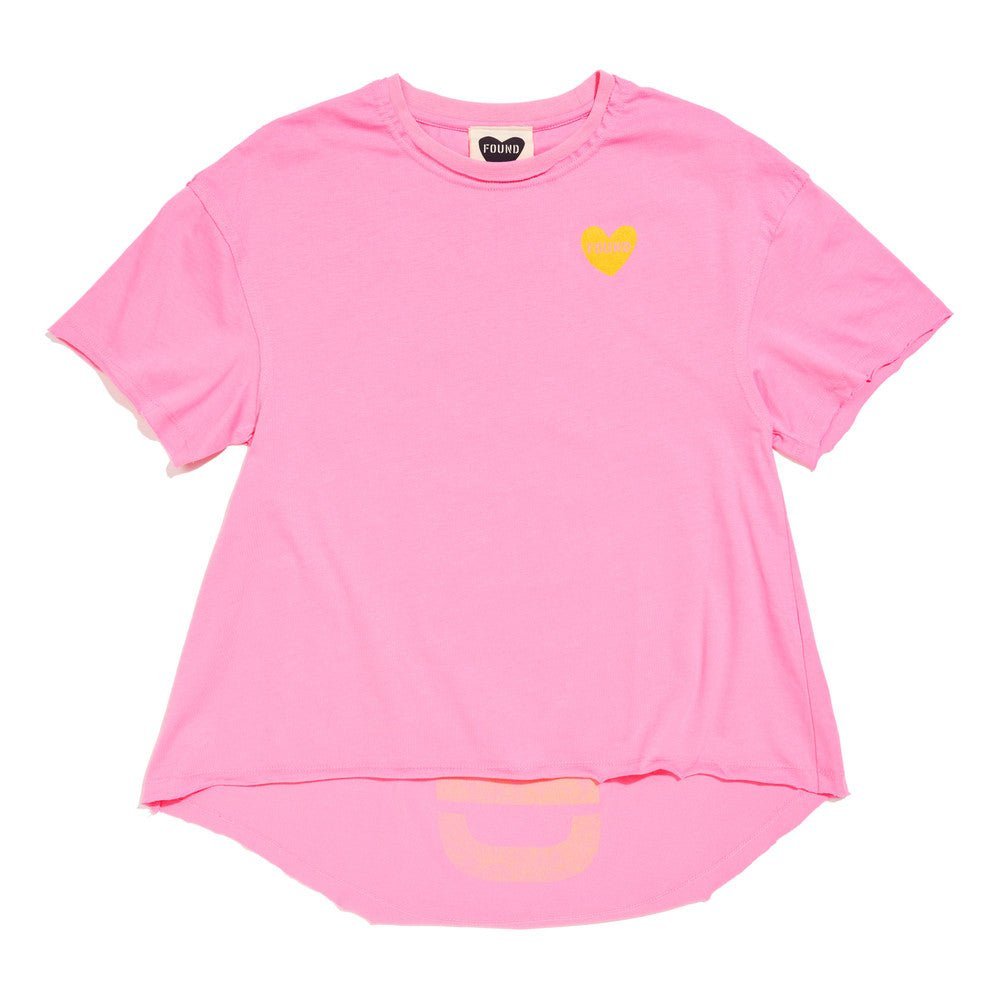 Big Full Heart T-Shirts Premium Found My Animal Big Full Heart T-Shirt, Candy Pink + Sunshine Yellow