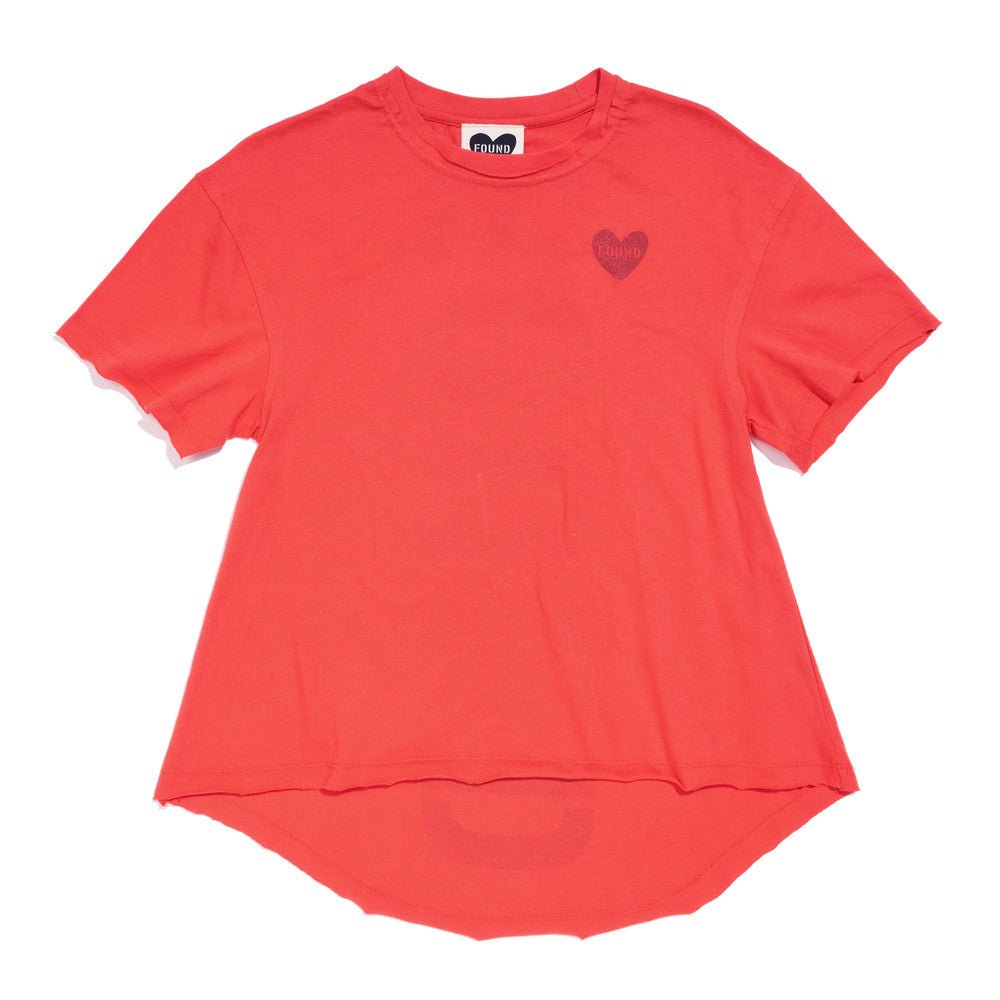 Big Full Heart T-Shirts Premium Found My Animal Big Full Heart T-Shirt, Coral Orange + Brick